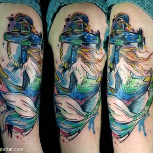 #watercolortattoos #mermaid #anchor #mermaidandsailor