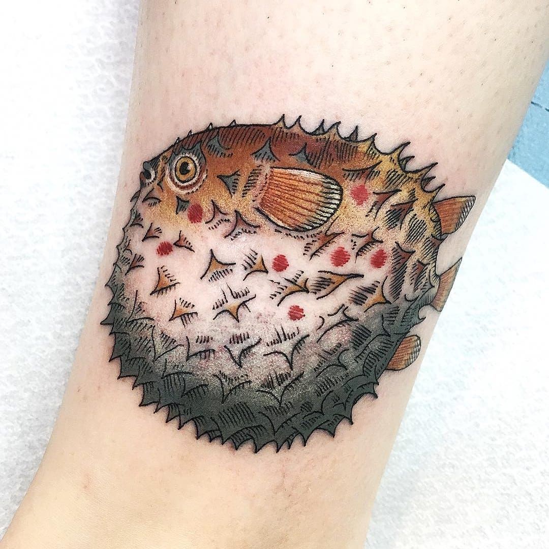 10 Funky Pufferfish Tattoos  Tattoos Angler fish tattoo Traditional  tattoo