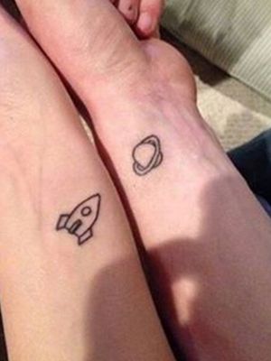 Rocket and Planet Tattoos