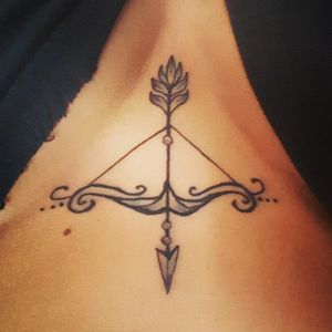 Bow and Arrow on my sternum. Represents me being a Sagittarius.