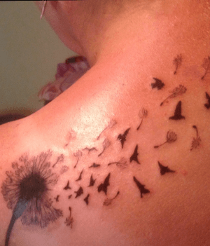 Dandelion and birds. In honour of a beloved lost one. Take flight