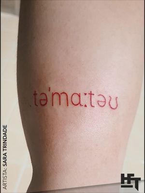 #tomatotattoo#redoutline#redtattoo#letteringtattoo  #lettering 