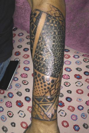 Dark tattooMixture tribal tattoo inprogress.....