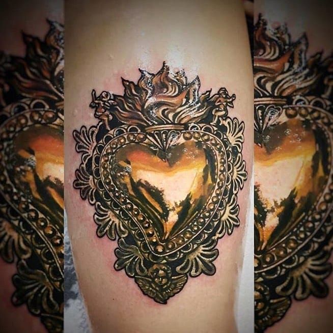 filigree heart tattoo