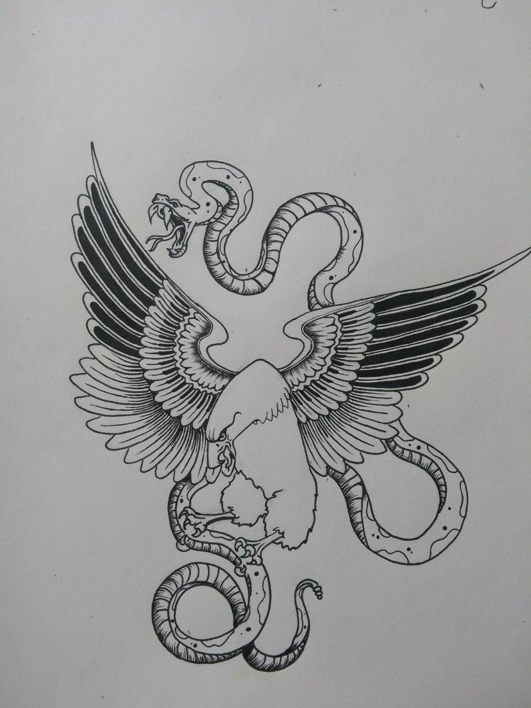 Premium Vector  Mexican eagle and snake tattoo