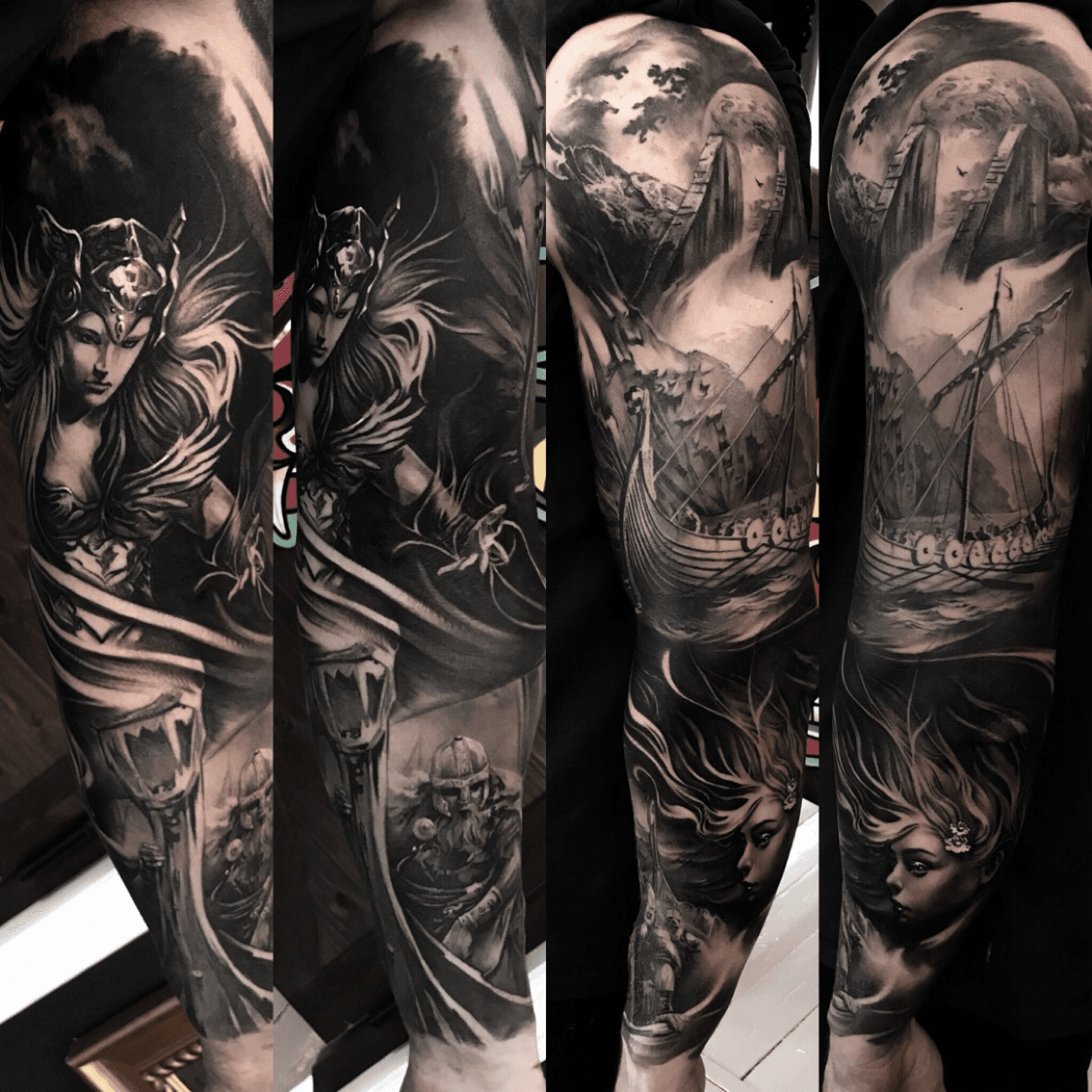 viking sleeve tattoo