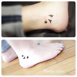 Ankle minimal birds tattoo. Simplicity...