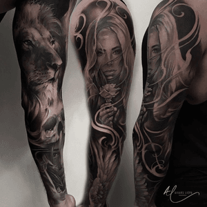 Full sleeve tattoo by B-gray