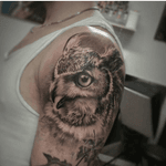 Owl tattoo done by Janis 