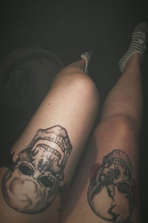 💀💀💀both tattoos by Mario Hugo @ Idle Saints, Crawley.#avengedsevenfold #a7x #paparoach #music #skull #blackandgrey #colour 