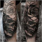 Skull rose tattoo. #skull #rose #oslo #norway 