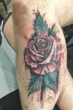 Freehand abstract watercolor rose