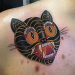 Tiger face. Tattoo by Fabingg #Fabingg #besttattoos #color #tiger #junglecat #cat #surreal #strange