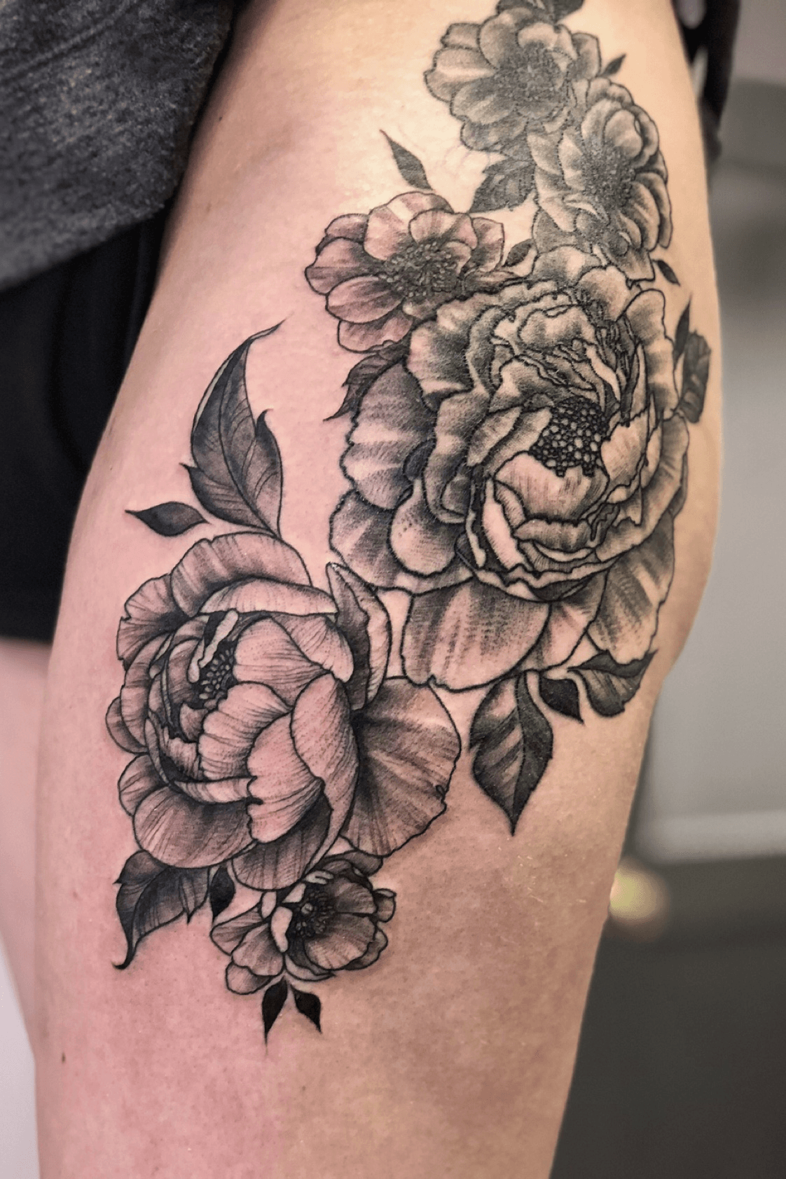 A stipples rose design  Pointillism tattoo Stippling tattoo Cover tattoo