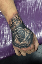 Black and Gray Rose on hand