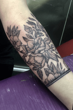 Whip Shaded floral forearm piece