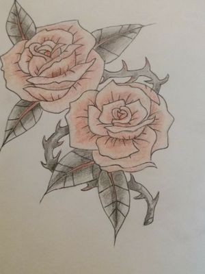 My artwork (ig: @angry.vegan) #roses #rose #thorns #flowers #flower #neotraditionaltattoos #neotraditionaltattoo #neotraditional #black #red #roughidea
