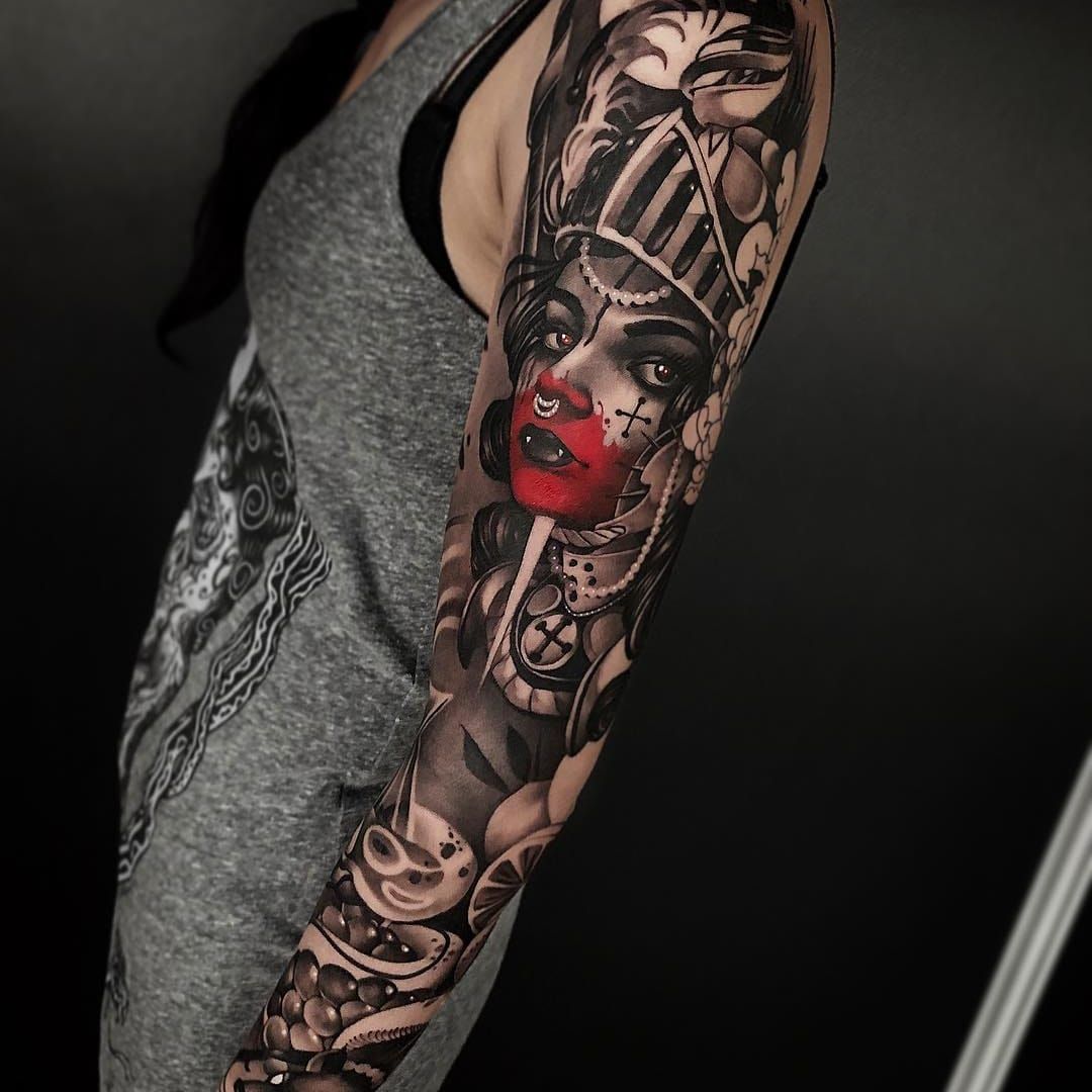 Vampire Girl by Michael Patrick  Milestone Tattoo in Pittsburgh Pa  r tattoo