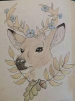 My artwork (ig: @angry.vegan) #deer #buck #antlers #flowers #flower #forgetmenots #nature #neotraditionaltattoos #neotraditionaltattoo #neotraditional #plants #forest
