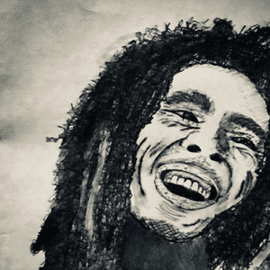 Bob marley quick ink portrait by me 