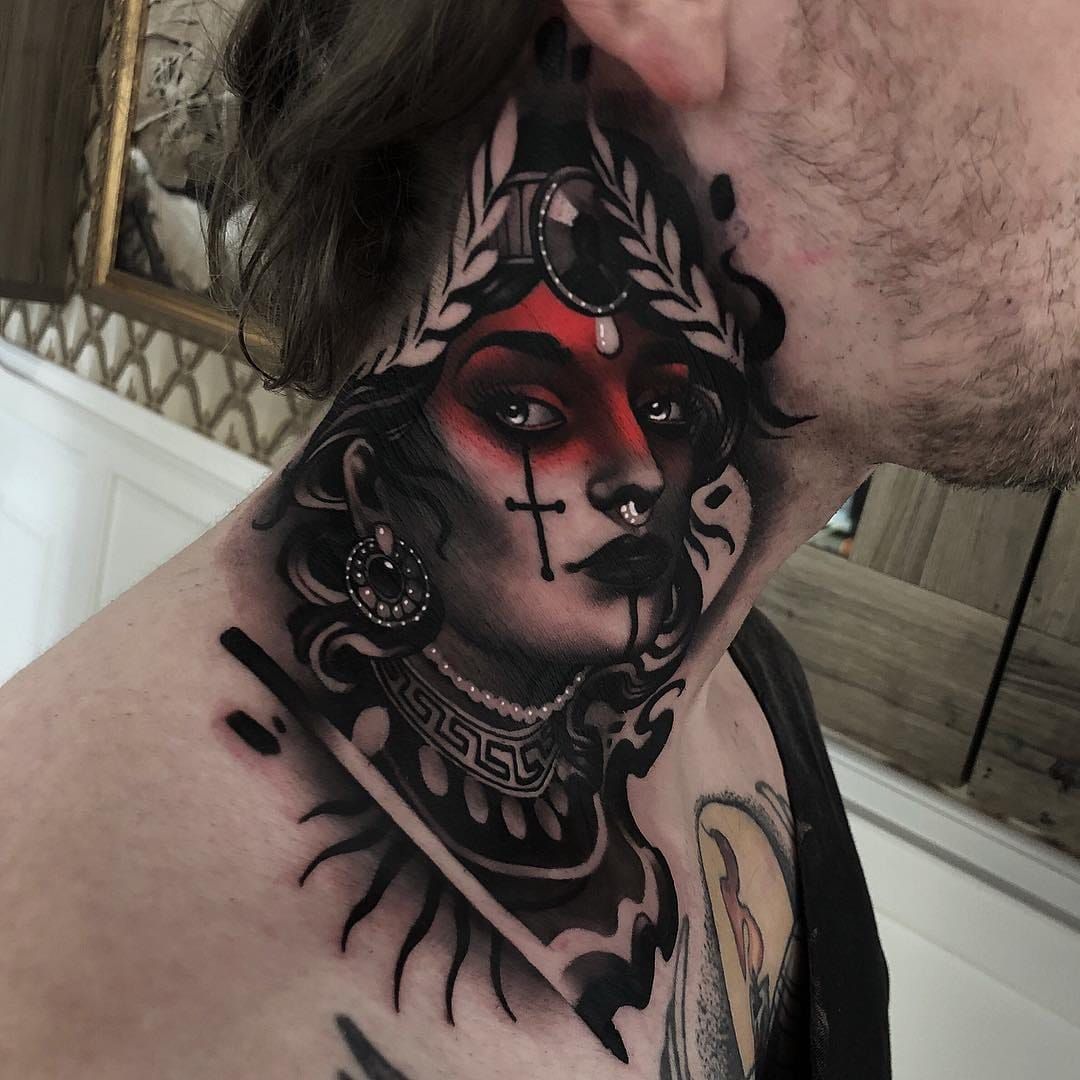 Go Old School With These 25 Traditional Neck Tattoos  Tattoodo