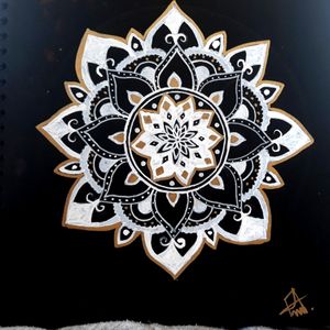 #mandala #blackpaper #unipin #marker #black #white #tattoo #byMe #drawing