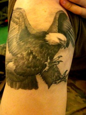 My friends first tattoo.#merica #eagletattoo #freedom 