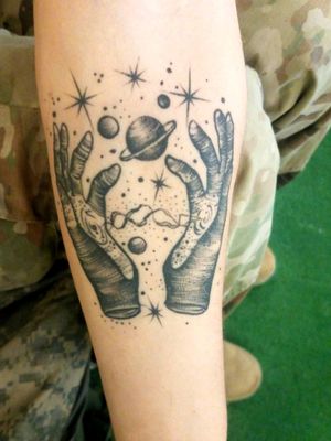Galaxy Tattoo i drew myself before getting.#galaxytattoo #space #planet #Creation