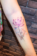 🐟#koi #koifish #lotus #watercolor #color #lotustattoo 