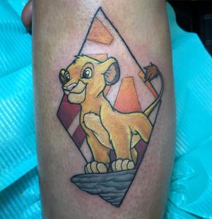 Simba from Disney movie The Lion King, flash drawing, inner calf