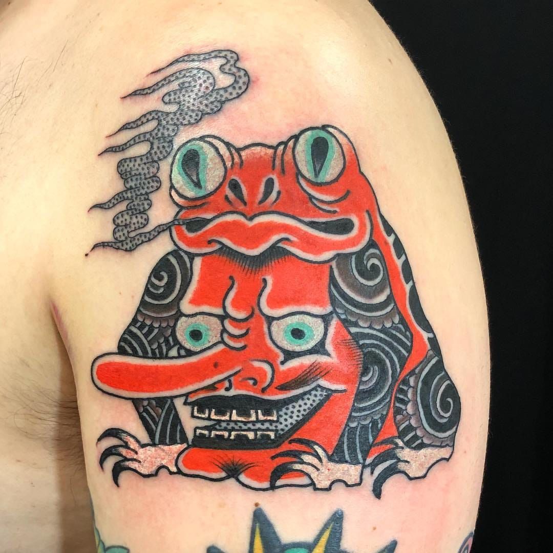 i saw some frog tattoos here earlier so heres mine  rfrogs