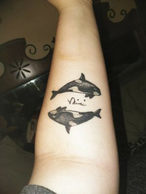 Orcas for my Mimi with her signature in the middle done by Mario Thompson