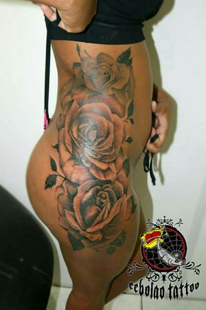 Tattoo Rosas Perna#Arttatttoocebolao