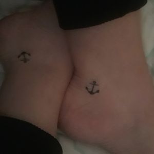 little anchors on my feet as a tribute to my friends and family who i love very much that keep me grounded. 