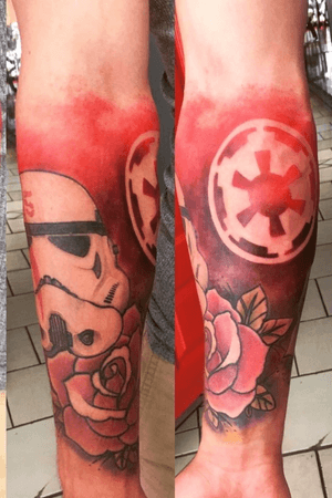 Stormtrooper and empire logo. Forearm sleeve. 