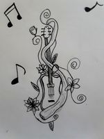 My newest tattoo sketch. inspired by my love and appreciation of music and wonderful memories I have of my dad playing guitar. 