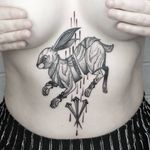 Tattoo by by Ciara Havishya #CiaraHavishya #Samsararat #qpocttt #qpoc #pridemonth #pride #lgbtq #rabbit #blood #tears #nails #bunny #bondage #animal #symbolism