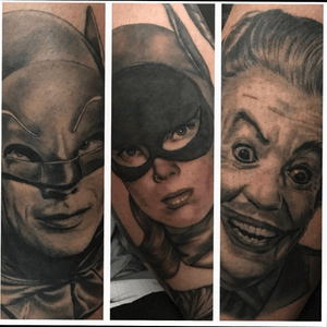 My DC 1966 Batman leg sleeve done by Sonny Mitchell ....... Robin, Penguin and Catwoman to follow eventually