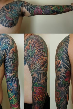 Custom japanese oriental tattoo i did last year ago Artist instagram @allanmanditattoo