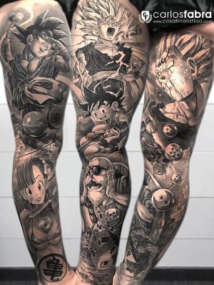 Best DBZ sleeve I've ever seen. Artist: Carlos Fabra #dragonballtattoo #dragonballz #dragonball #DragonballGT #dragonballsuper #goku #vegeta #saiyan #saiyajin #sleeve #blackandgreytattoo #forearm #anime #mangatattoo #animetattoo #manga #MasterRoshi #fullsleevetattoo #fullsleeve 