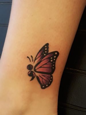 Mental health awareness butterfly. #butterfly #butterflytattoo #mentalillness #mentalhealth #mentalhealthawareness #awareness #mentalhealthbutterfly #ankletattoo #ankle 