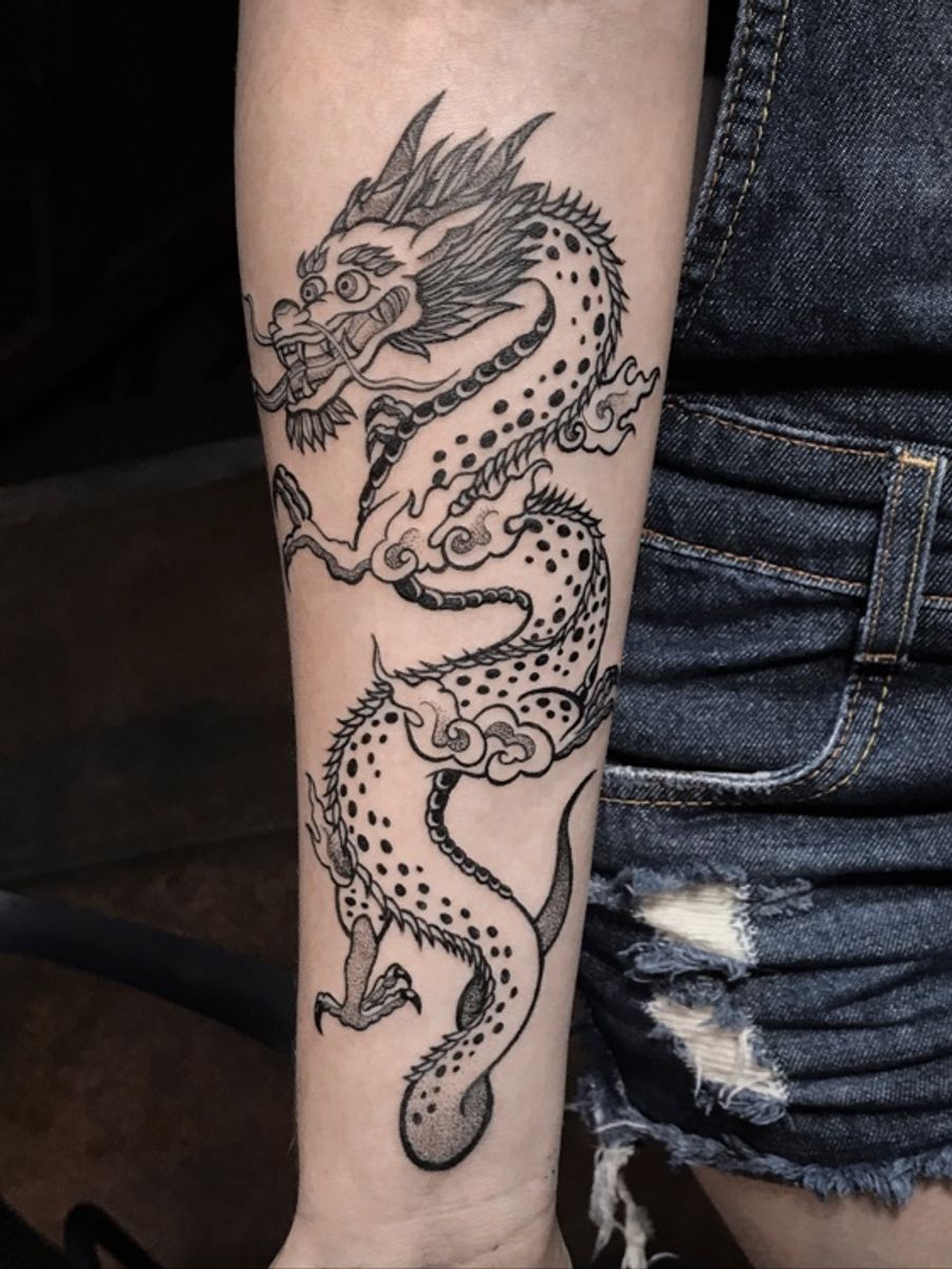 Tattoo uploaded by Yasmin Borges • #dragon #tibetandragon #dragão # ...