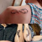 Top photo is my first tattoo for my daughter's names in the Iffinity symbol got it done July 2nd 2015 and the bottom photo is mine and my boyfriend matching couples tattoo got it done December 5th 2017 