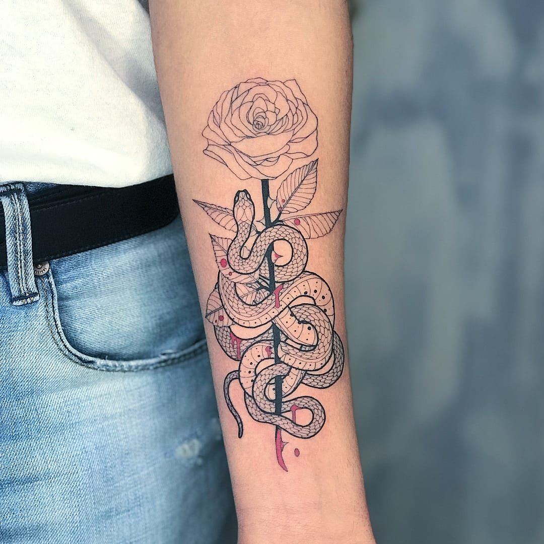 NorthStar Tattoo Studio Bergen  Snake And rose tattoo by Svet  Facebook
