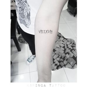 VII.I.XVII 🖋 Instagram: @karincatattoo #letter #romantic #black #writingtattoo #small #minimal #little #tiny #tattoo #tattoos #tattoodesign #tattooartist #tattooer #tattoostudio #tattoolove #ink #tattooed #girl #woman #tattedup #inked #ink #tattooed