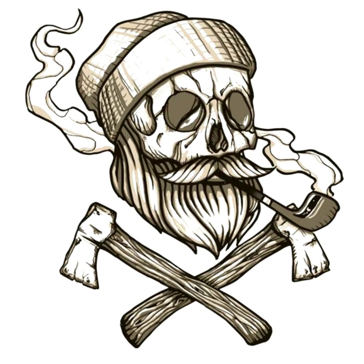 Tattoo uploaded by Joseph Arsenault • Lumberjack skull and crossaxe ...