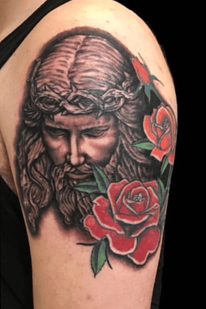 Jesus and roses. Perfect