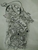A design I did for my boyfriend's next half sleeve. (Original Drawing by Lacey Haze)