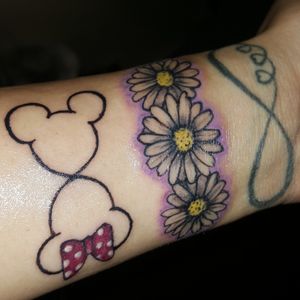 Tattoo 4 & 5 Purple Daisies & Infinite Mickey & Minnie 