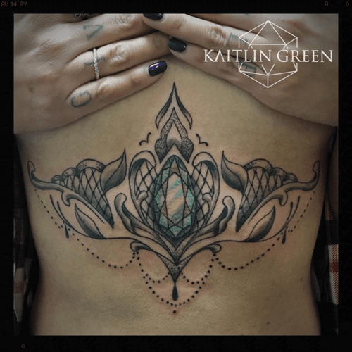 Tattoo underboob lace Sternum Tattoos: